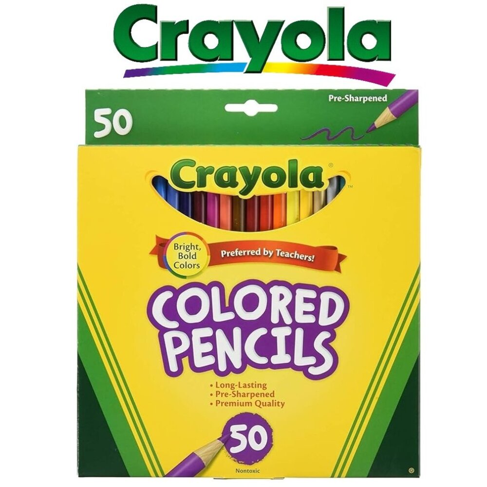NEW Crayola 50ct Colored Pencils Assorted Colors School Supplies 50 Count Non-To